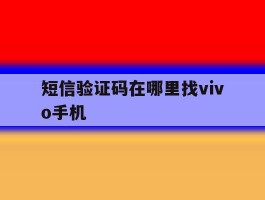 短信验证码在哪里找vivo手机