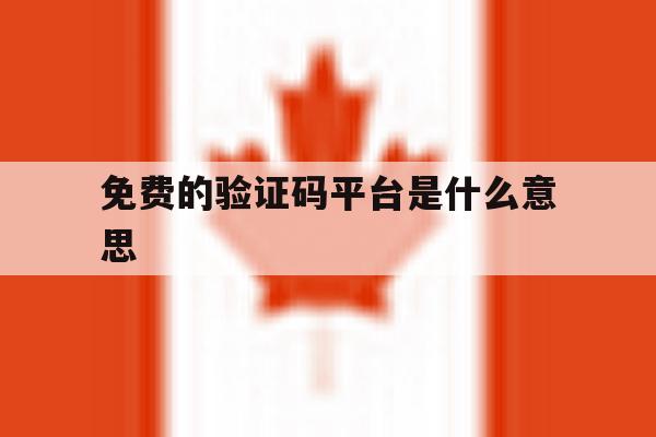 免费的验证码平台是什么意思 免费的验证码平台是什么意思