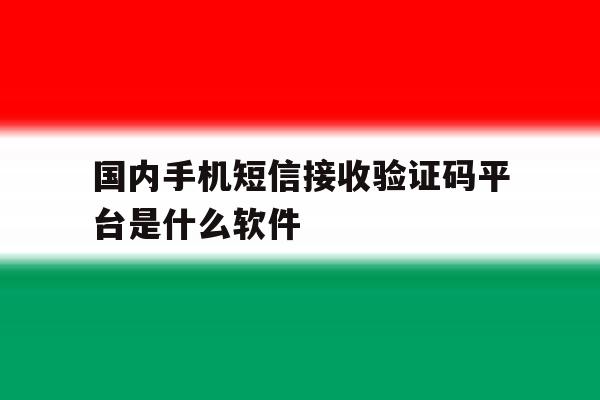 国内手机短信接收验证码平台是什么软件 国内手机短信接收验证码平台是什么软件