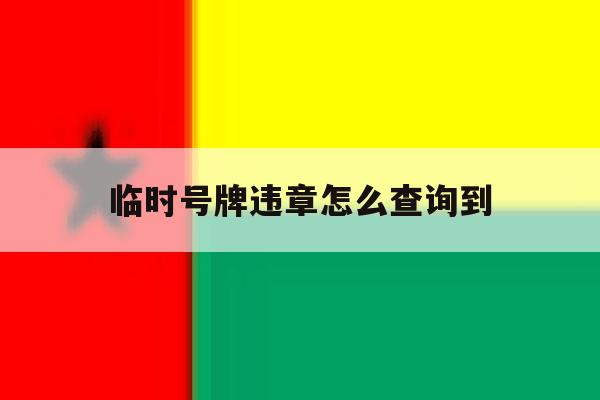 临时号牌违章怎么查询到 临时号牌违章怎么查询到