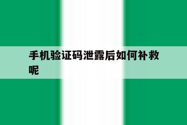 手机验证码泄露后如何补救呢 手机验证码泄露后如何补救呢