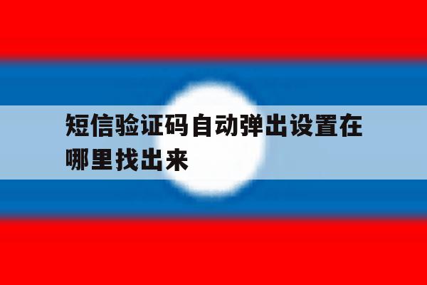 短信验证码自动弹出设置在哪里找出来 短信验证码自动弹出设置在哪里找出来