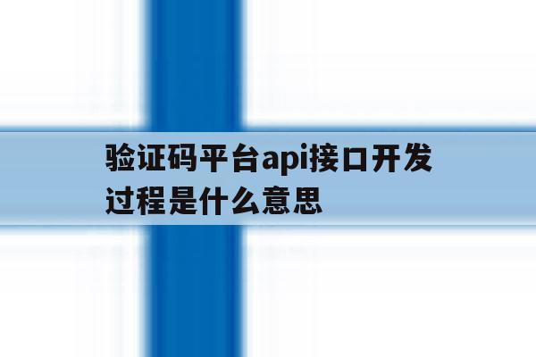 验证码平台api接口开发过程是什么意思 验证码平台api接口开发过程是什么意思