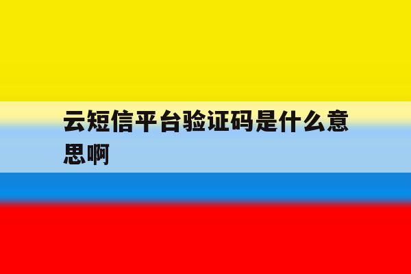 云短信平台验证码是什么意思啊 云短信平台验证码是什么意思啊