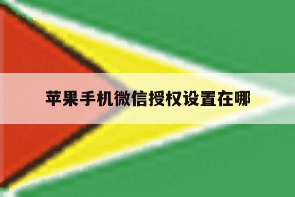 苹果手机微信授权设置在哪 苹果手机微信授权设置在哪