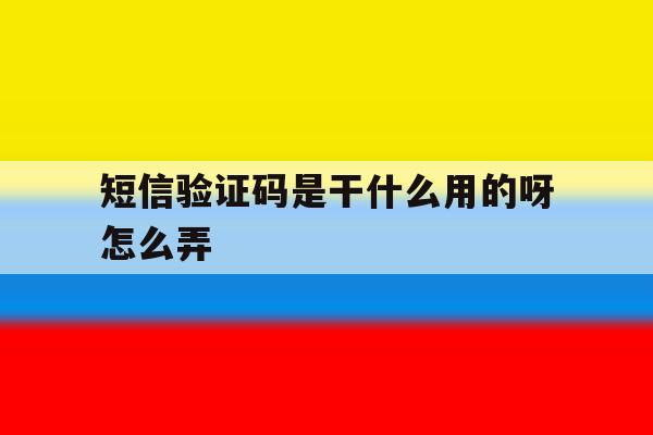 短信验证码是干什么用的呀怎么弄 短信验证码是干什么用的呀怎么弄