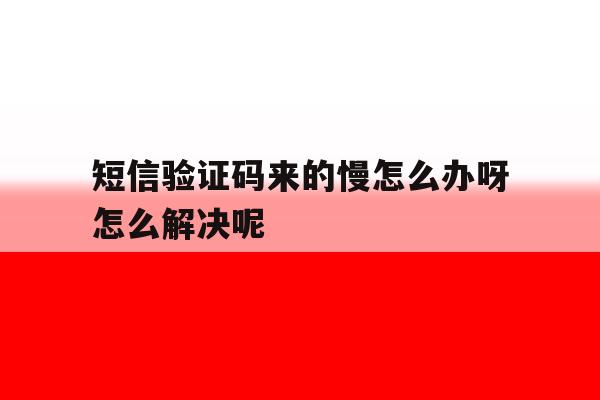 短信验证码来的慢怎么办呀怎么解决呢 短信验证码来的慢怎么办呀怎么解决呢