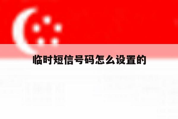 临时短信号码怎么设置的 临时短信号码怎么设置的