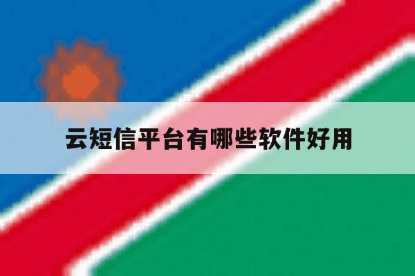云短信平台有哪些软件好用 云短信平台有哪些软件好用