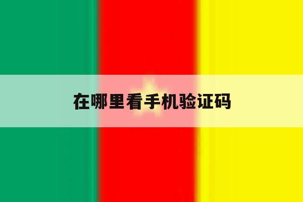 在哪里看手机验证码 在哪里看手机验证码