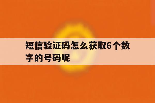 短信验证码怎么获取6个数字的号码呢 短信验证码怎么获取6个数字的号码呢