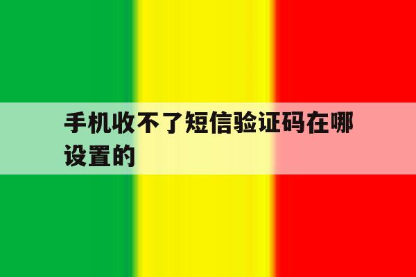 手机收不了短信验证码在哪设置的 手机收不了短信验证码在哪设置的