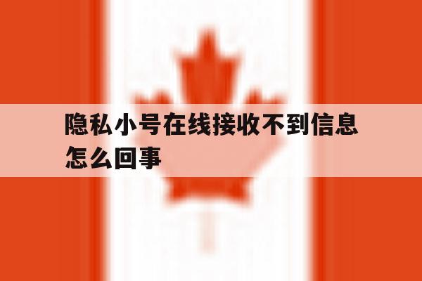 隐私小号在线接收不到信息怎么回事 隐私小号在线接收不到信息怎么回事
