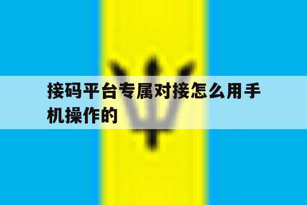 接码平台专属对接怎么用手机操作的 接码平台专属对接怎么用手机操作的