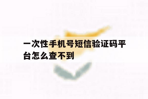 一次性手机号短信验证码平台怎么查不到 一次性手机号短信验证码平台怎么查不到