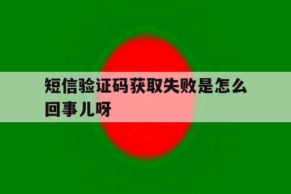 短信验证码获取失败是怎么回事儿呀 短信验证码获取失败是怎么回事儿呀
