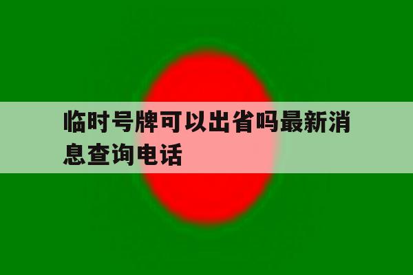 临时号牌可以出省吗最新消息查询电话 临时号牌可以出省吗最新消息查询电话
