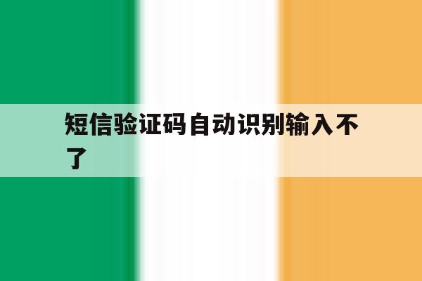 短信验证码自动识别输入不了 短信验证码自动识别输入不了