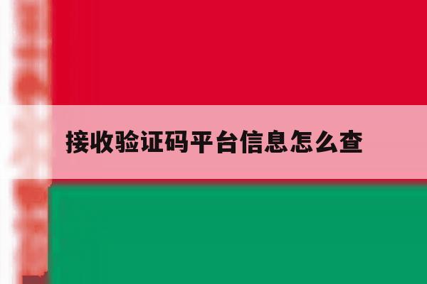 接收验证码平台信息怎么查 接收验证码平台信息怎么查