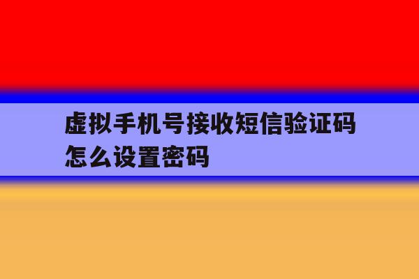 虚拟手机号接收短信验证码怎么设置密码 虚拟手机号接收短信验证码怎么设置密码