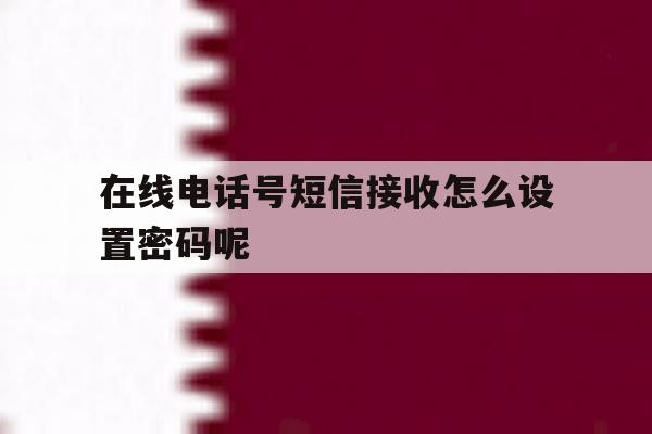 在线电话号短信接收怎么设置密码呢 在线电话号短信接收怎么设置密码呢