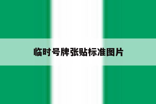 临时号牌张贴标准图片 临时号牌张贴标准图片
