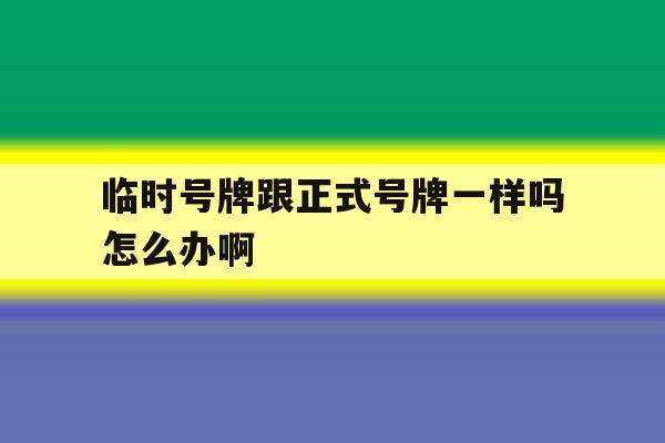 临时号牌跟正式号牌一样吗怎么办啊 临时号牌跟正式号牌一样吗怎么办啊