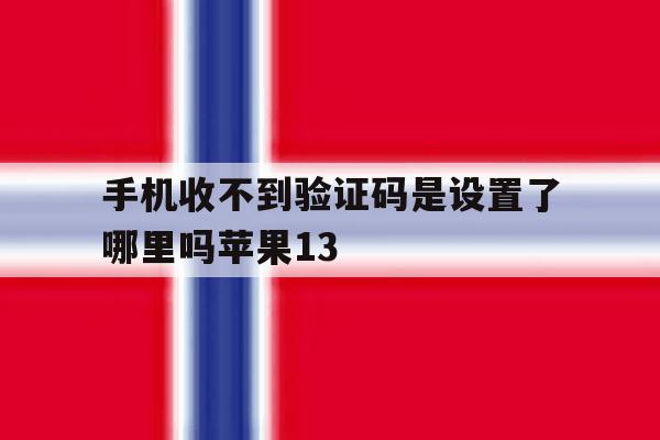 关于手机收不到验证码是设置了哪里吗苹果13的信息 关于手机收不到验证码是设置了哪里吗苹果13的信息