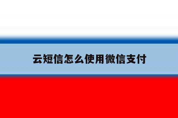 云短信怎么使用微信支付 云短信怎么使用微信支付