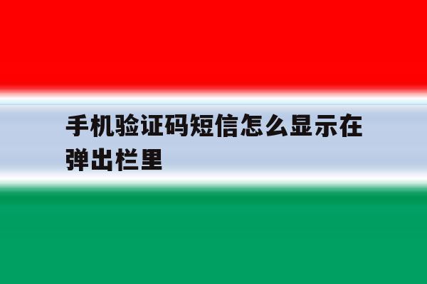 手机验证码短信怎么显示在弹出栏里 手机验证码短信怎么显示在弹出栏里
