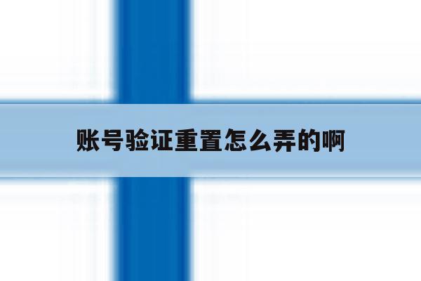 账号验证重置怎么弄的啊 账号验证重置怎么弄的啊