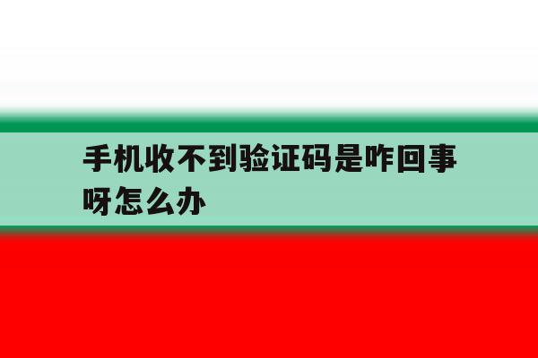 手机收不到验证码是咋回事呀怎么办 手机收不到验证码是咋回事呀怎么办