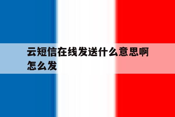 关于云短信在线发送什么意思啊怎么发的信息 关于云短信在线发送什么意思啊怎么发的信息