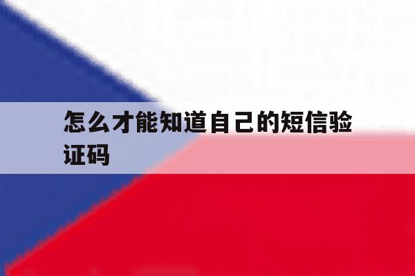 怎么才能知道自己的短信验证码 怎么才能知道自己的短信验证码