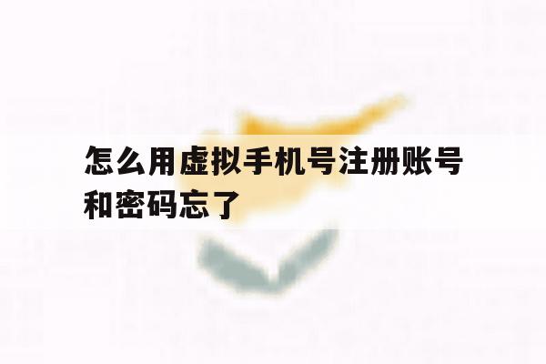 怎么用虚拟手机号注册账号和密码忘了 怎么用虚拟手机号注册账号和密码忘了