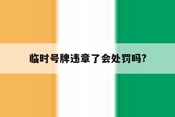 临时号牌违章了会处罚吗? 临时号牌违章了会处罚吗?
