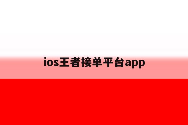 ios王者接单平台app ios王者接单平台app