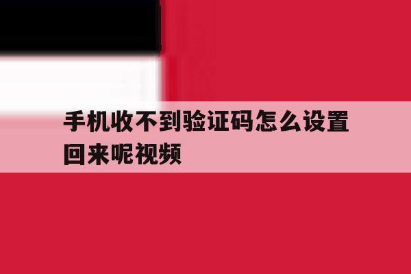 手机收不到验证码怎么设置回来呢视频 手机收不到验证码怎么设置回来呢视频