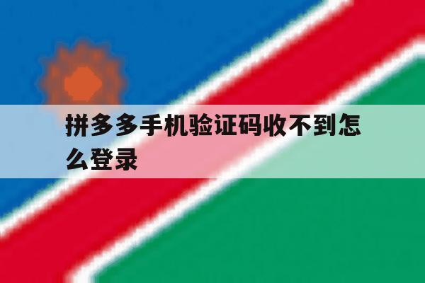 拼多多手机验证码收不到怎么登录