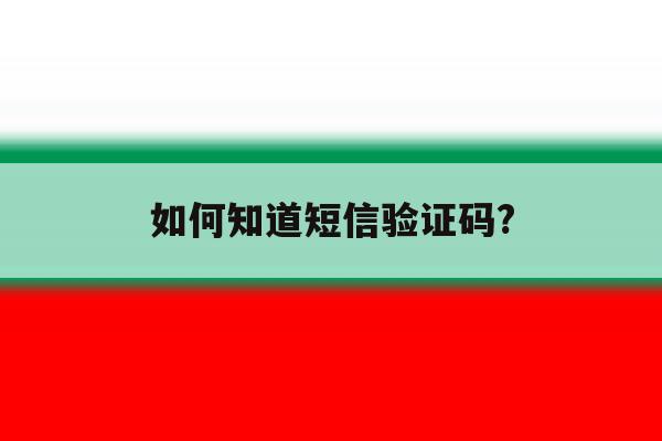 如何知道短信验证码? 如何知道短信验证码?