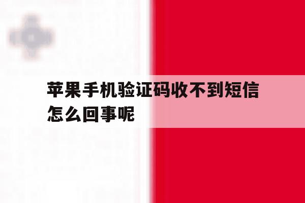 苹果手机验证码收不到短信怎么回事呢 苹果手机验证码收不到短信怎么回事呢