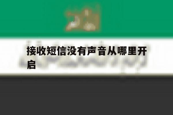 接收短信没有声音从哪里开启 接收短信没有声音从哪里开启
