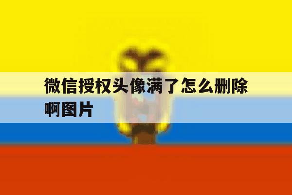 微信授权头像满了怎么删除啊图片 微信授权头像满了怎么删除啊图片