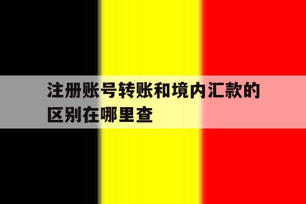 注册账号转账和境内汇款的区别在哪里查的简单介绍