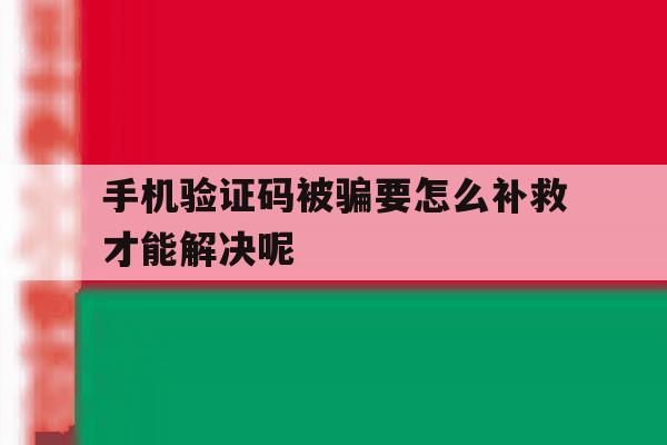 手机验证码被骗要怎么补救才能解决呢 手机验证码被骗要怎么补救才能解决呢