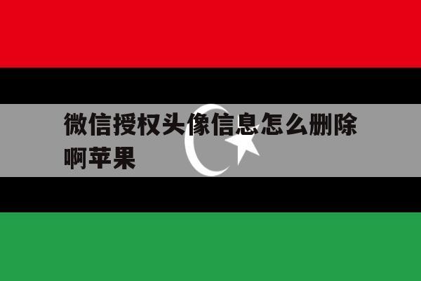微信授权头像信息怎么删除啊苹果 微信授权头像信息怎么删除啊苹果