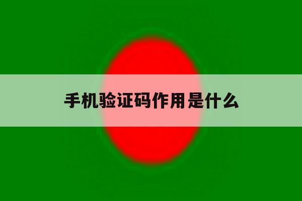 手机验证码作用是什么 手机验证码作用是什么