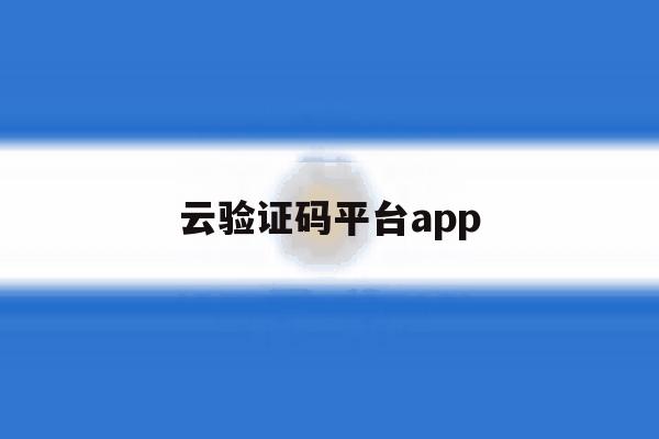 云验证码平台app 云验证码平台app